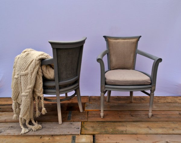 antique grey pair chair chalk paint