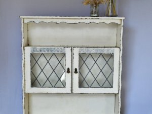 distressed white chalk paint console handmade