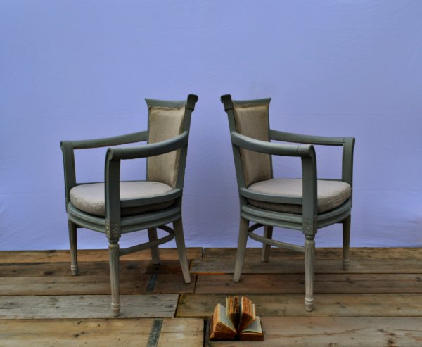 antique grey pair chair chalk paint